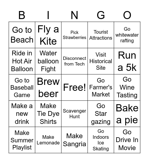 July 2024 All Hands Summer Bingo Card