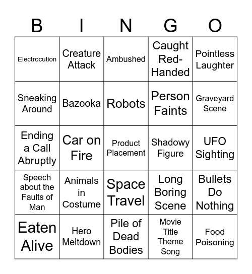 BingoFlix: It's Alive! Bingo Card