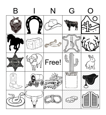 Wild West Bingo Card