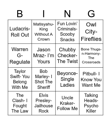 Radio Bingo Coverall Bingo Card