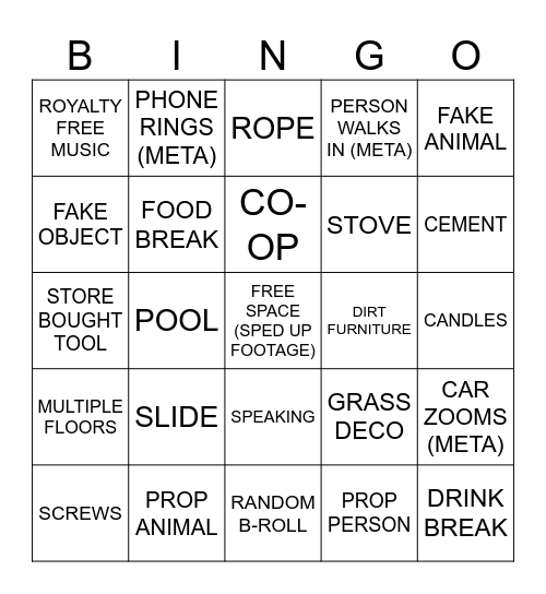 PRIMITIVE BUILDING BINGO v1 Bingo Card