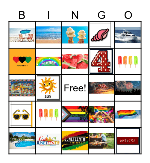 Summer Fun Bingo Card