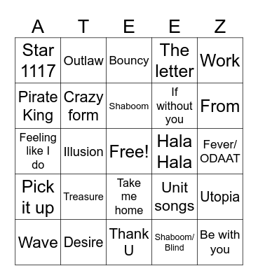 Fanmeet Predictions Bingo Card