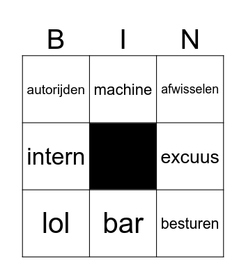 LINK B1 11.4 woorden Bingo Card