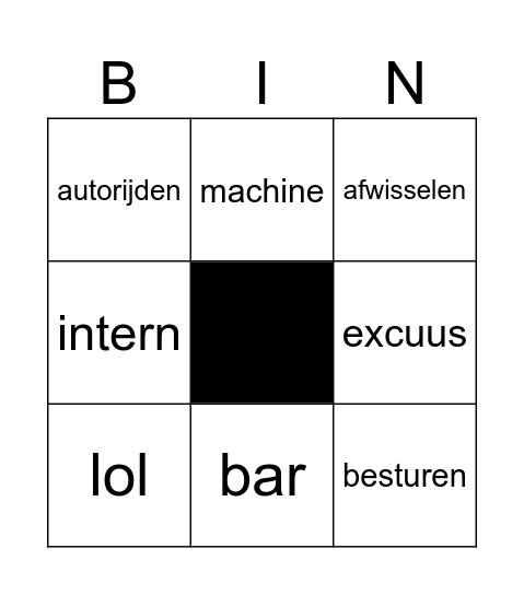 LINK B1 11.4 woorden Bingo Card