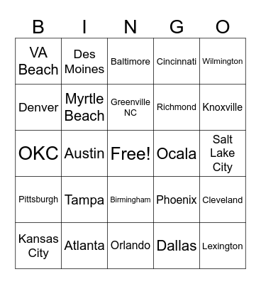 Branch Bingo Card