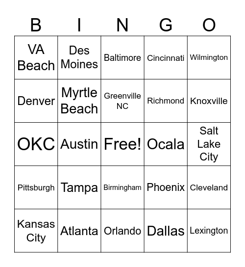 Branch Bingo Card