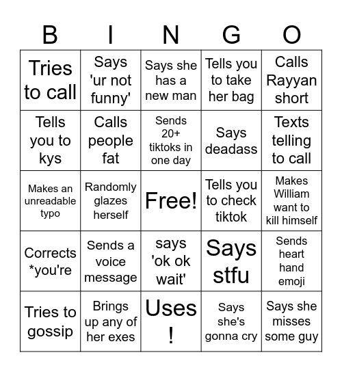 Saanvi Bingo Card