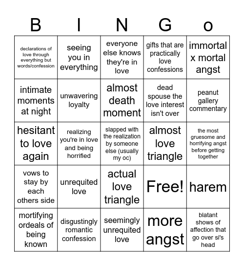 Risk has a yumeship? Bingo Card