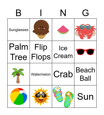 Summer Bingo Card