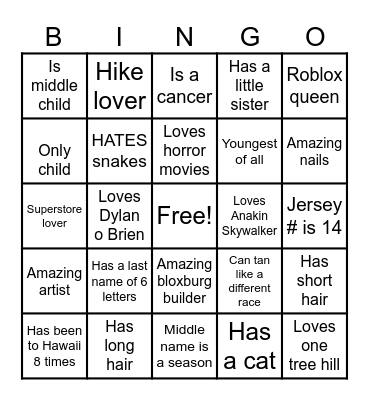 Guest bingo! Bingo Card