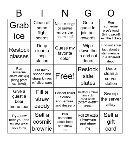 Happy Monday Bingo Card