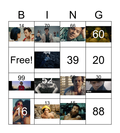 harry Bingo Card