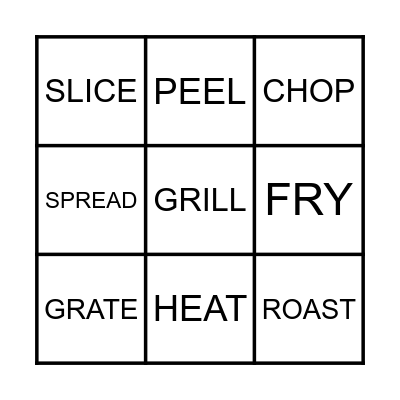 Cooking Bingo! Bingo Card