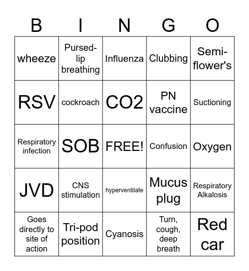 MAY I PLEASE GET SOME OXYGEN Bingo Card