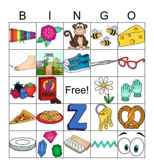 Z Bingo Card