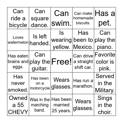 ICEBREAKER BINGO Card