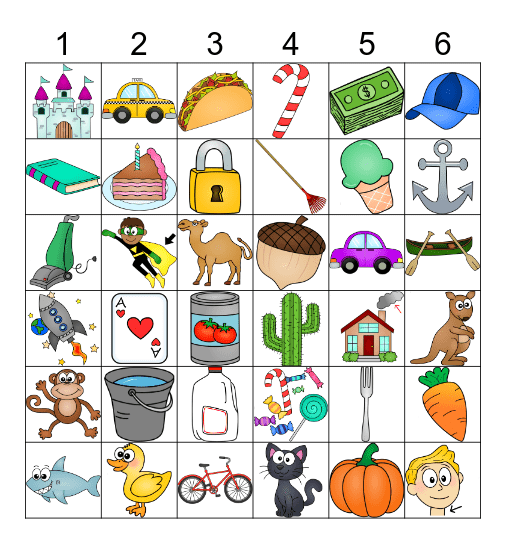 dice n dot - K Bingo Card