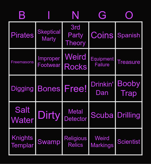 Oak Island! Bingo Card