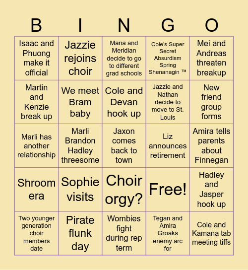 Final Knox year bingo Card