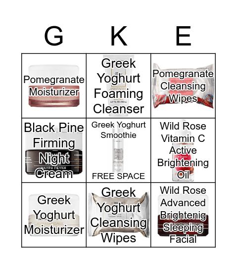 KORRES BINGO Card