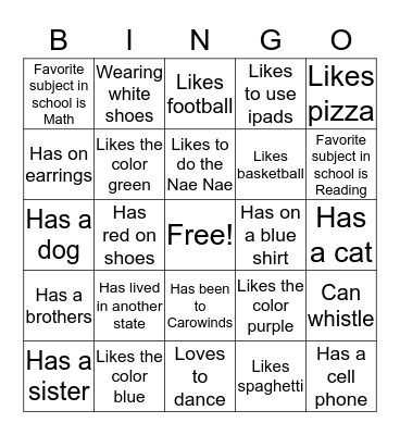 Get to Know BELL Scholars Bingo Card