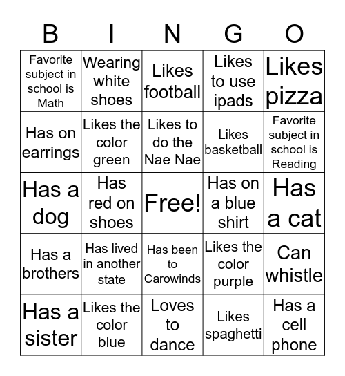 Get to Know BELL Scholars Bingo Card