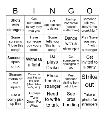 The Club Bingo Card
