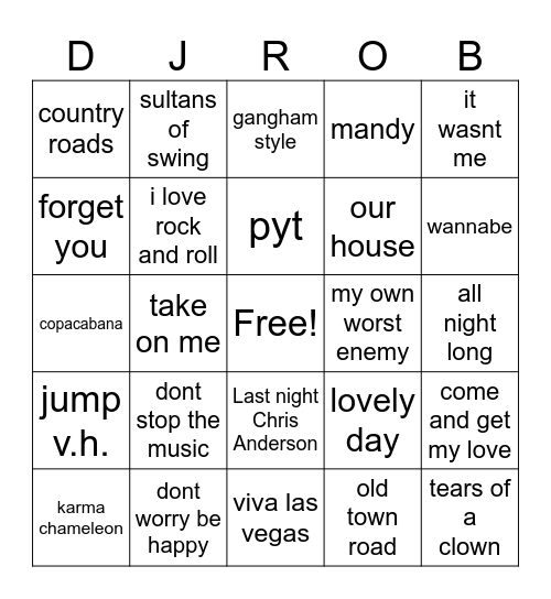 Random 624 Bingo Card