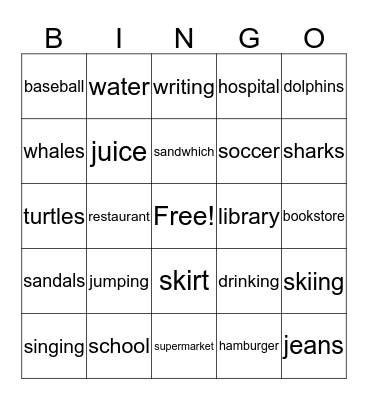 Smart English 3 Bingo Card