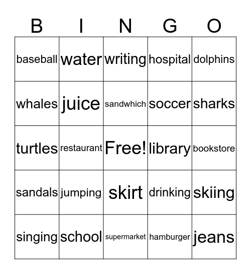 Smart English 3 Bingo Card