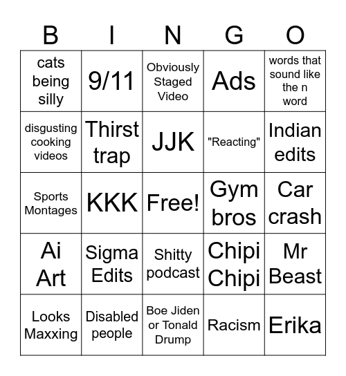 racism 2 Bingo Card