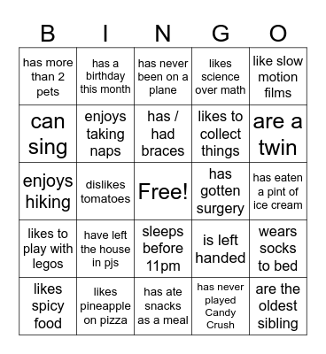 Bingo #2 Bingo Card