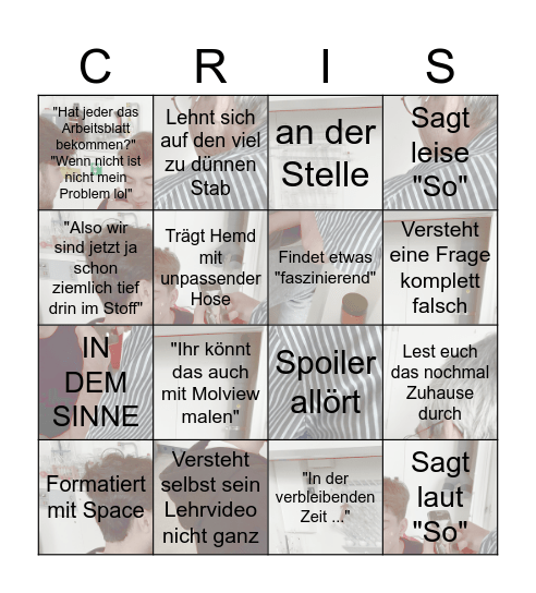 Chris Bingo Card