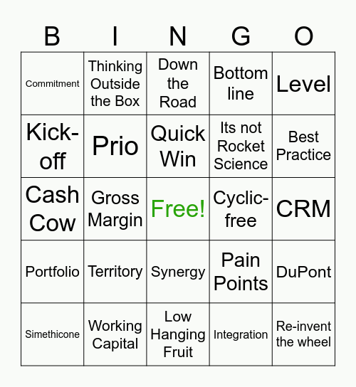 Sales Meeting 2024 Bingo Card