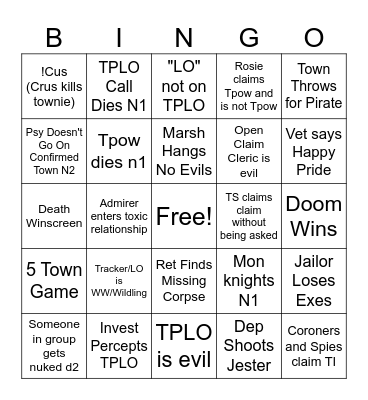 Group TOS2 Bingo Card