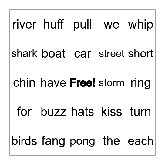 First Grade Fundations Bingo Card