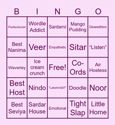 Celebrating Narinder's 60th! Bingo Card