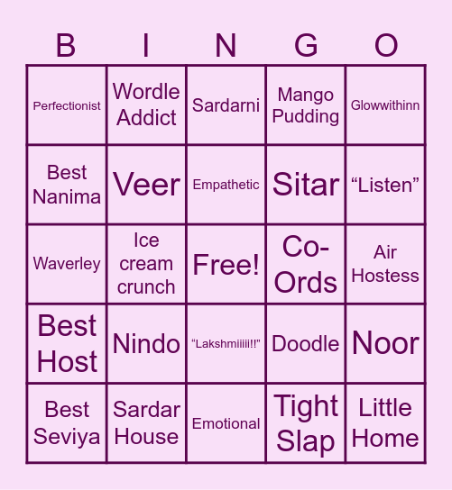 Celebrating Narinder's 60th! Bingo Card