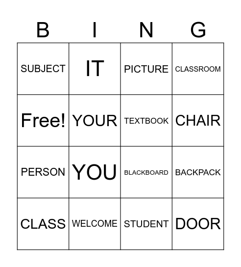 Unit 1 BINGO Card