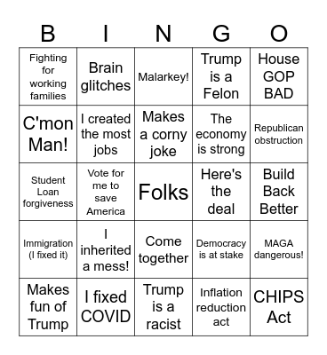 Biden Bingo Card