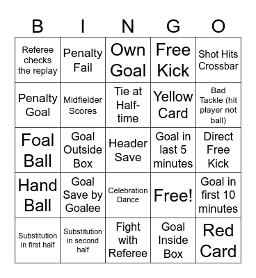 Football Buzz Bingo Card