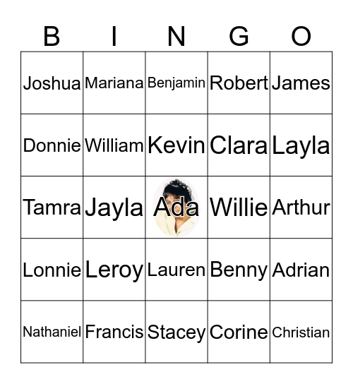 Ada's Family Bingo Card