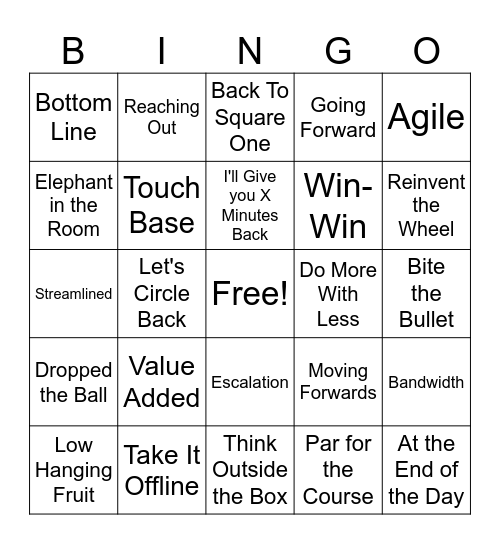 All Hands Bingo Card
