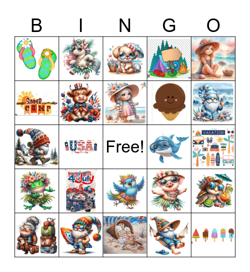 Summer Bash Bingo Card