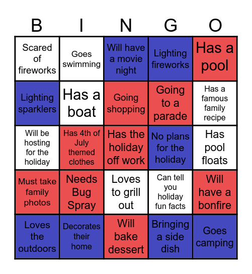 4th of July Edition Bingo Card