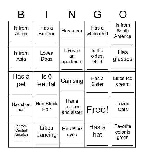 Find Someone Who... Bingo Card