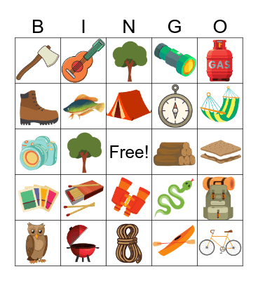 Camping Bingo Card