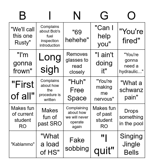 Annual Maintenance Bingo Card