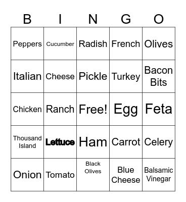 LUNCH Bingo Card